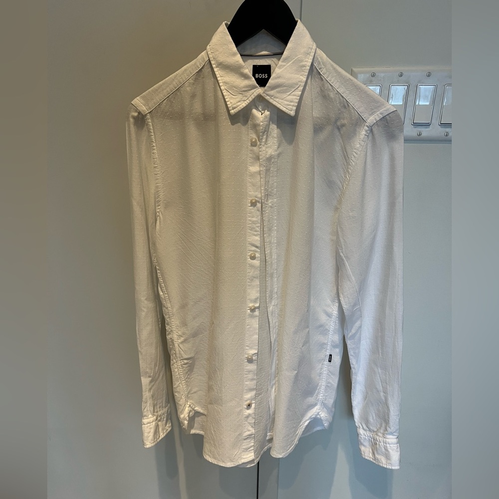 Boss White Patterned Shirt
